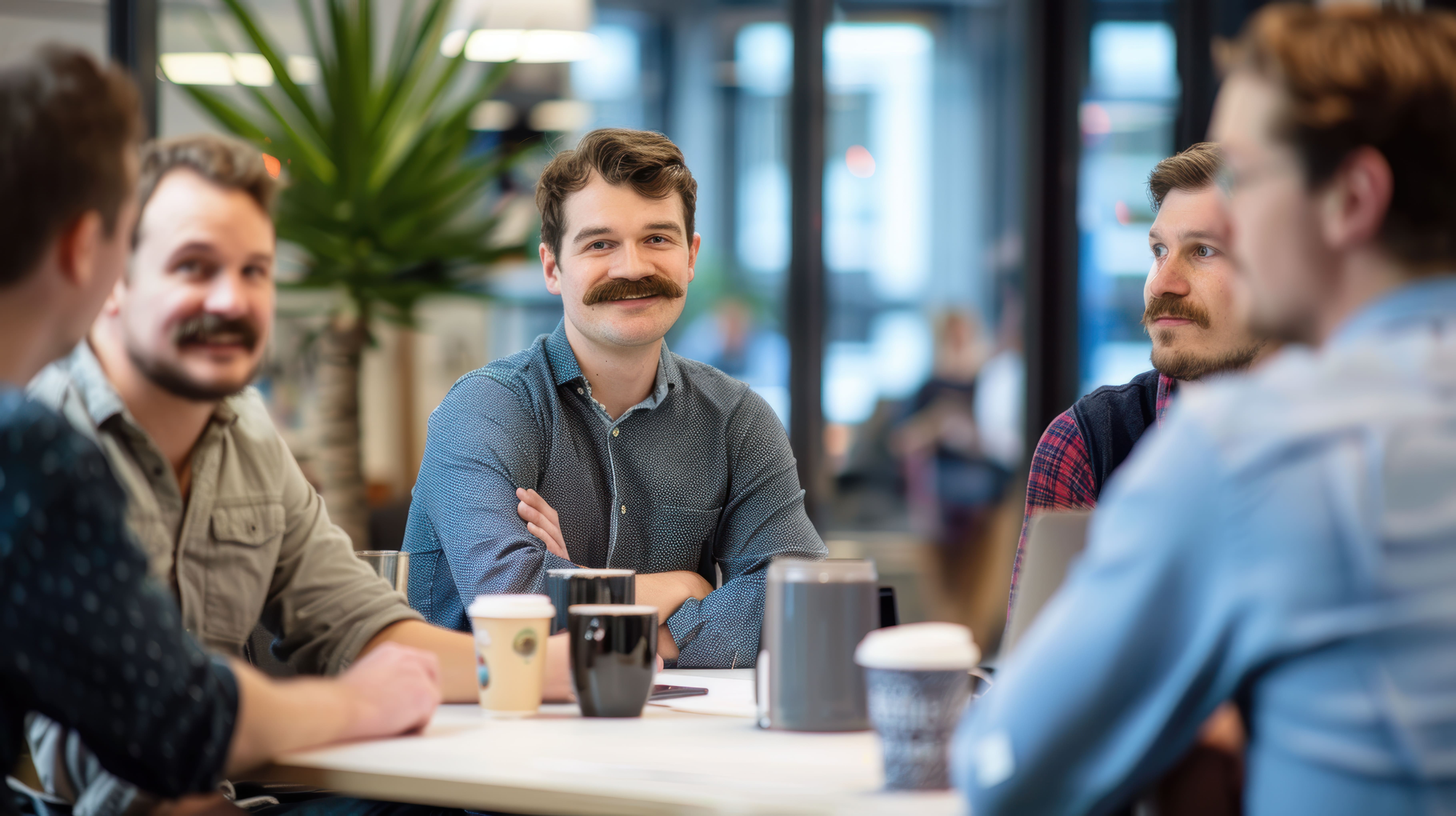 Collègues à moustache